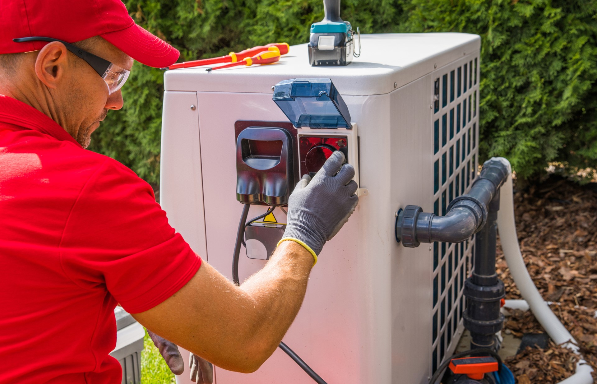 Heat Pump Installer Closeup