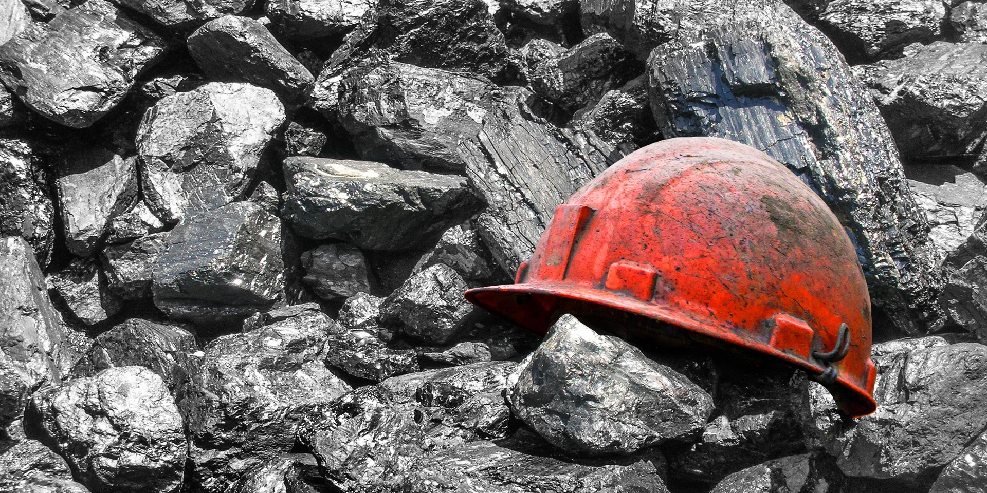 Coal Mine And Helmet